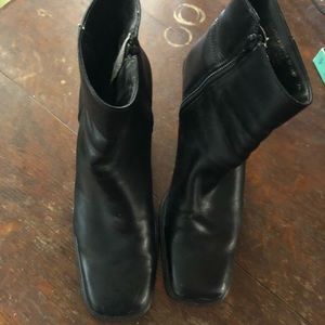 Black Leather Booties